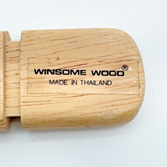 Vintage Winsome Wood Salad Spoon Fork Server 14" Long - Picture 6 of 8